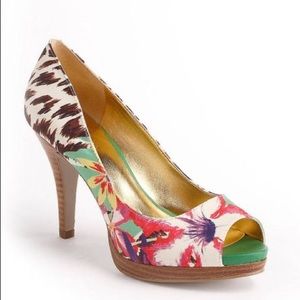 Nine West Danee Floral Print Platform Pumps